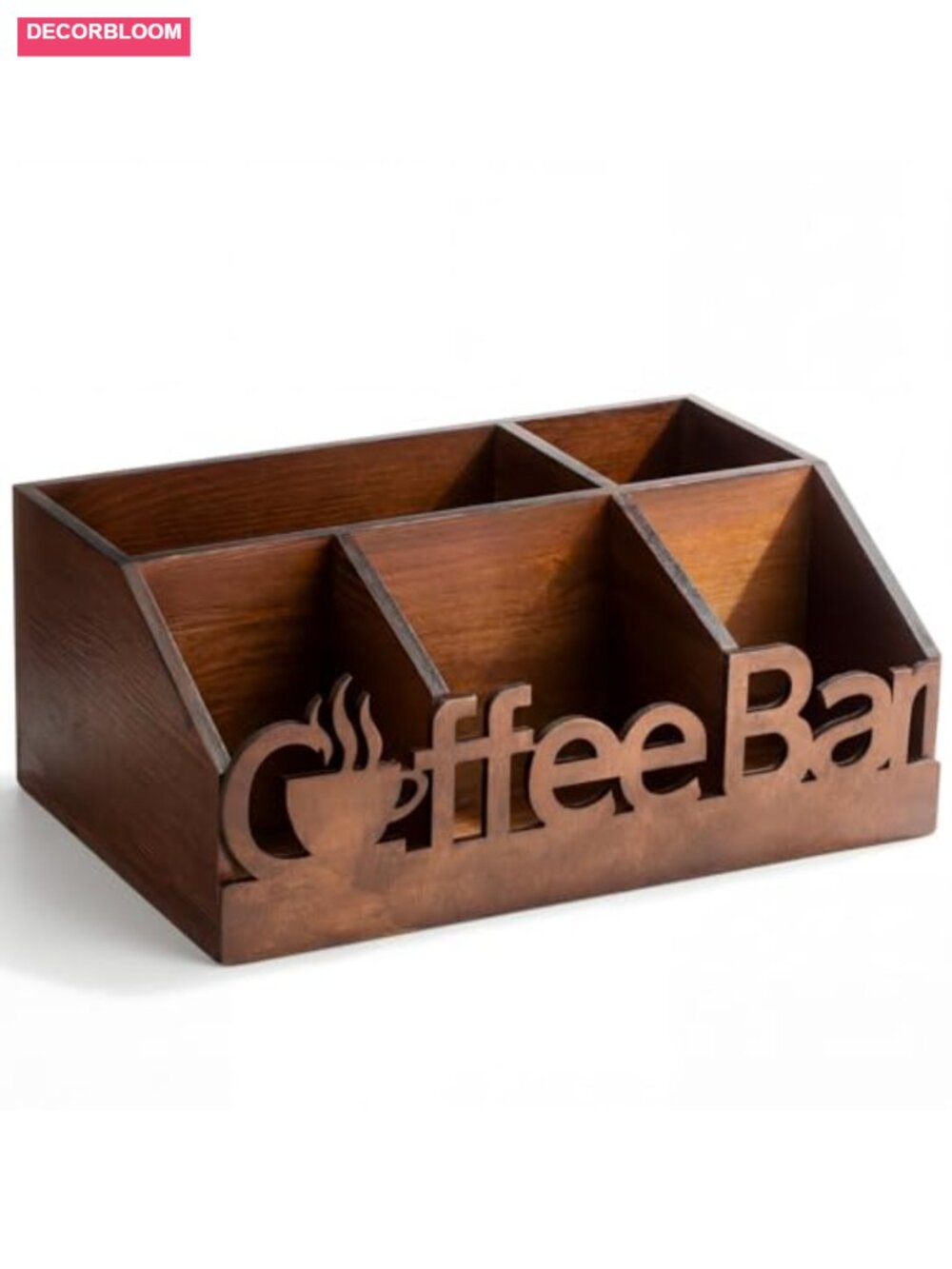 Solid Wood Coffee Station Organizer Countertop Coffee Bar Pod Holder